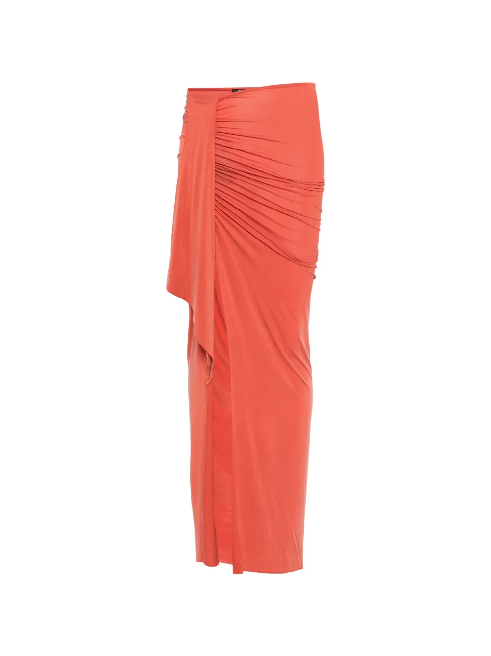 Balmain draped-detail slit maxi skirt - Arancione