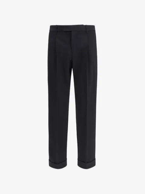 Cruna single-pleat carrot trousers