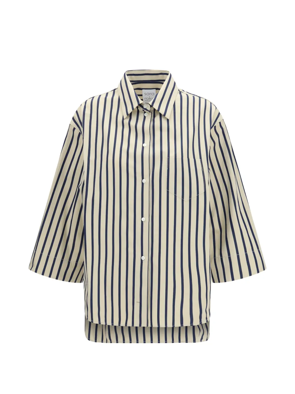 Sara Roka striped pocket shirt - Toni neutri