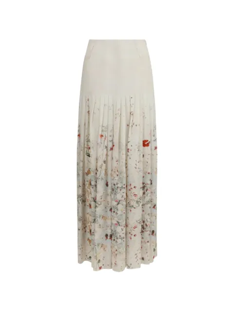 CRIDA floral-details pleated long skirt
