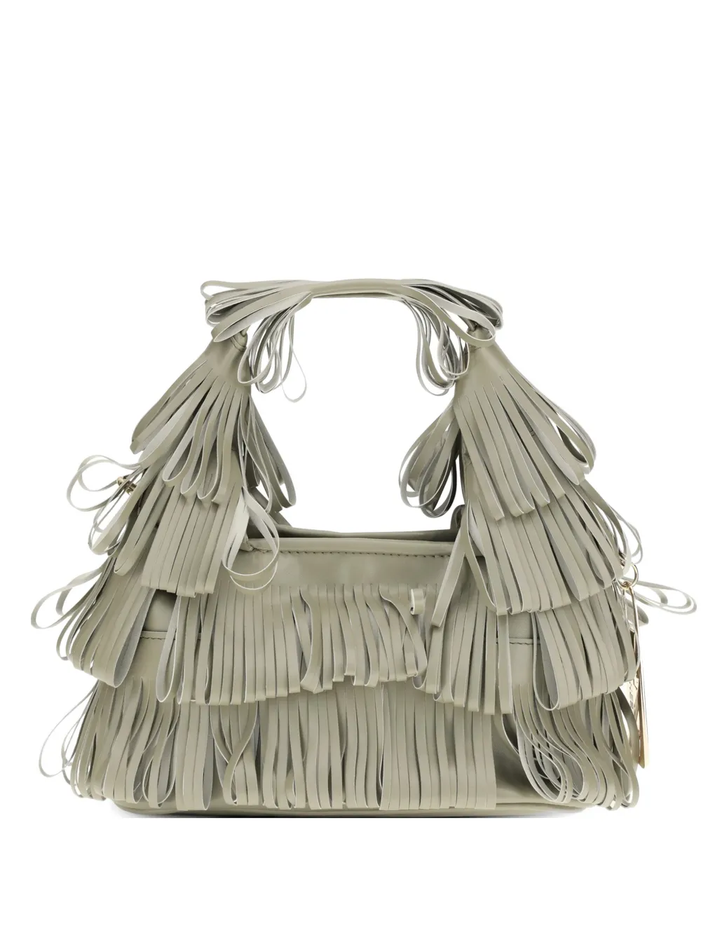 la milanesa Capucine fringed charm tote bag - Verde