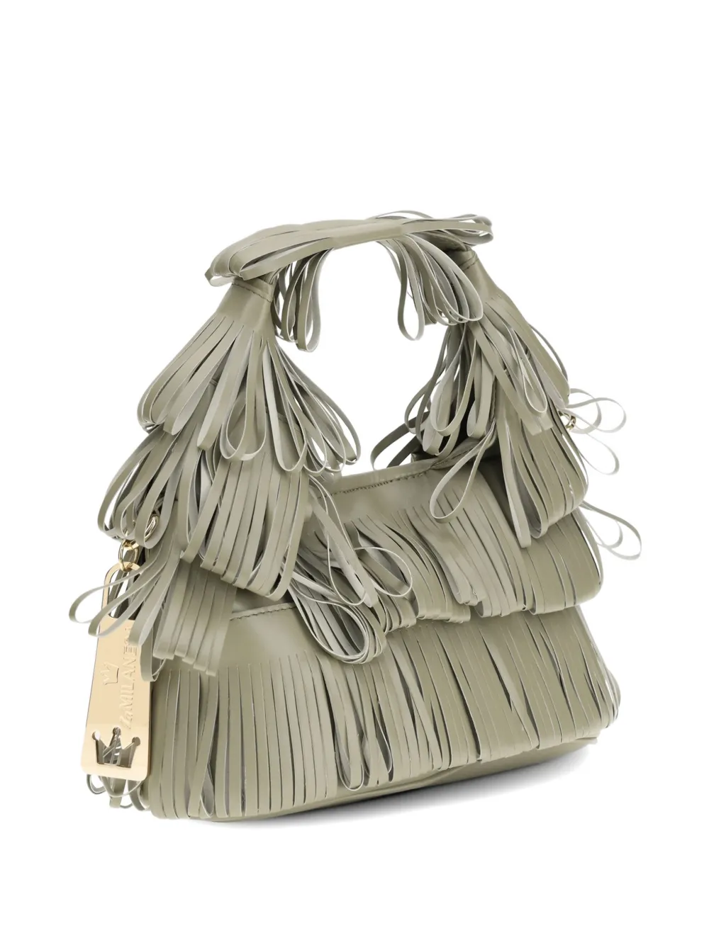  La Milanesa Capucine Fringed Charm Tote Bag - Green 