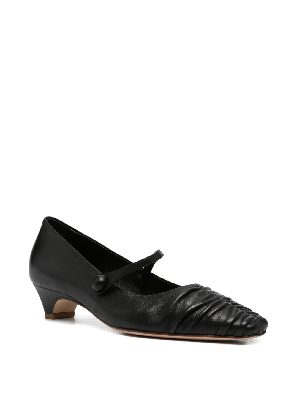 lorena paggi ruched strap leather pumps Zwart
