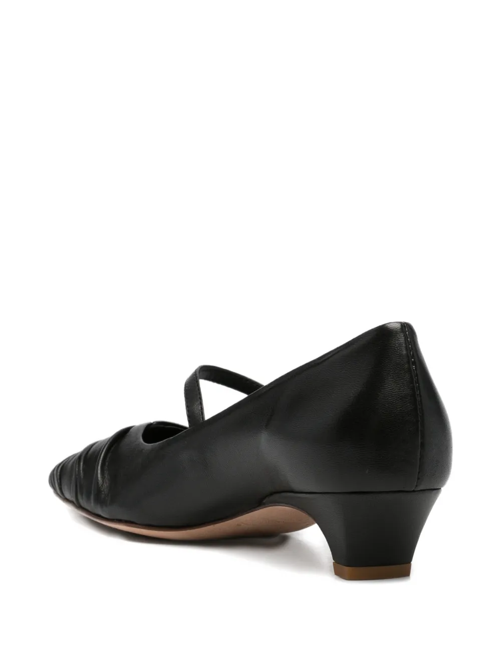 lorena paggi ruched strap leather pumps Zwart