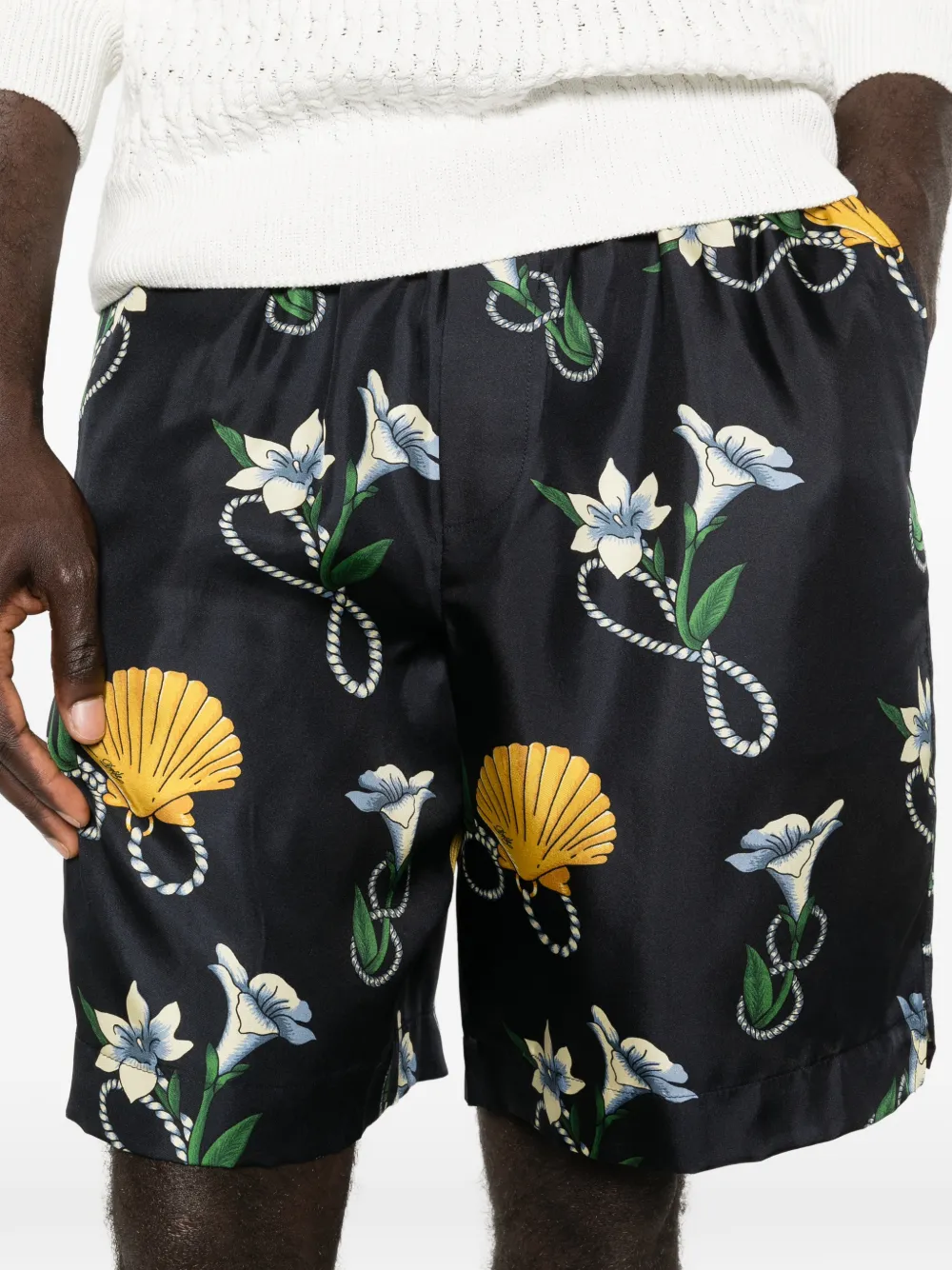 Drôle De Monsieur Shorts met bloemenprint Blauw