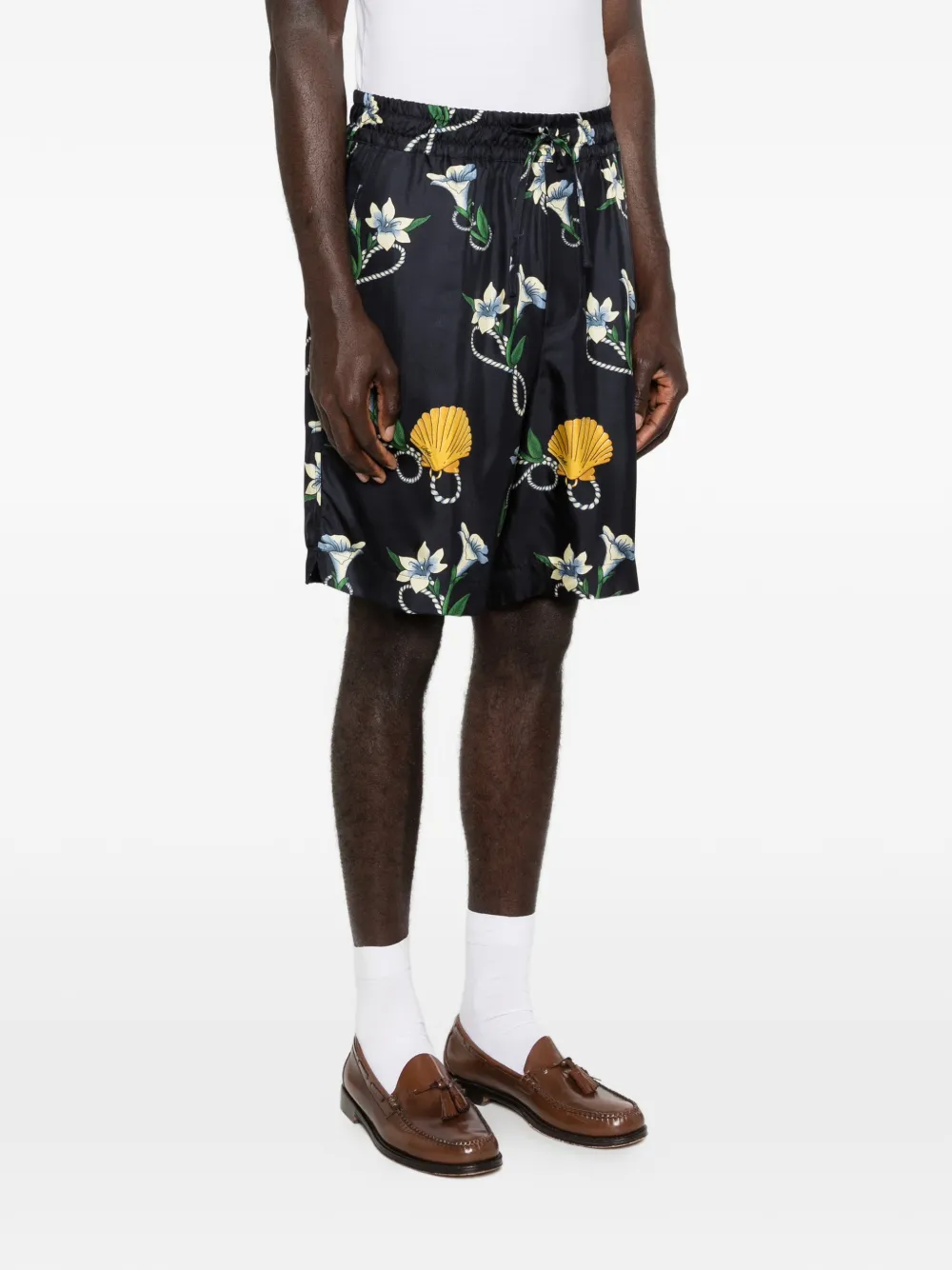 Drôle De Monsieur Shorts met bloemenprint Blauw
