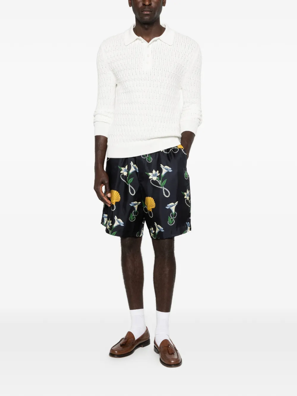 Drôle De Monsieur Shorts met bloemenprint Blauw