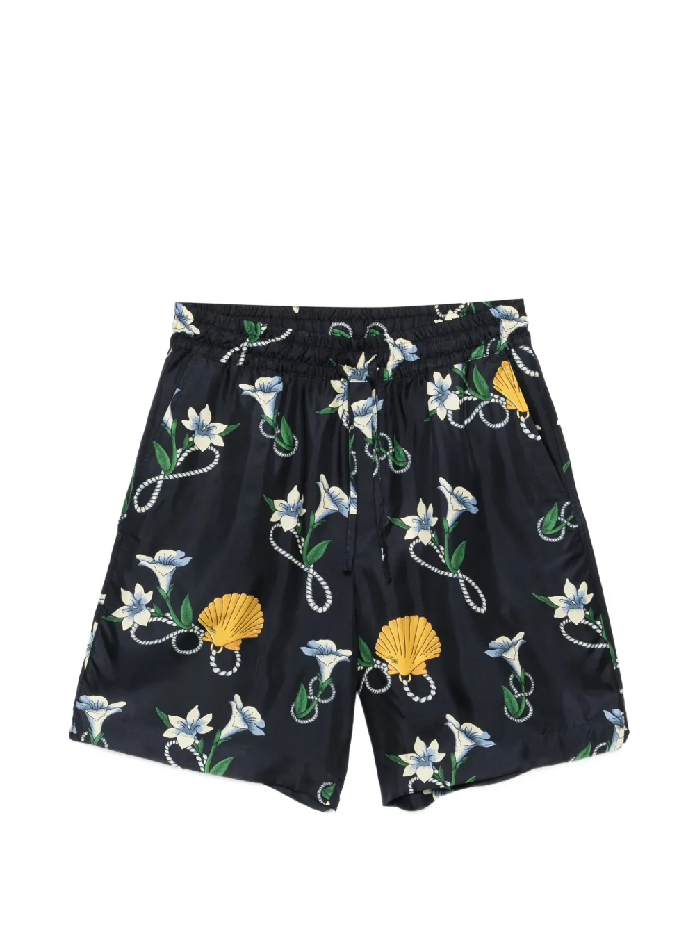 Drôle De Monsieur floral-printed shorts - Blue