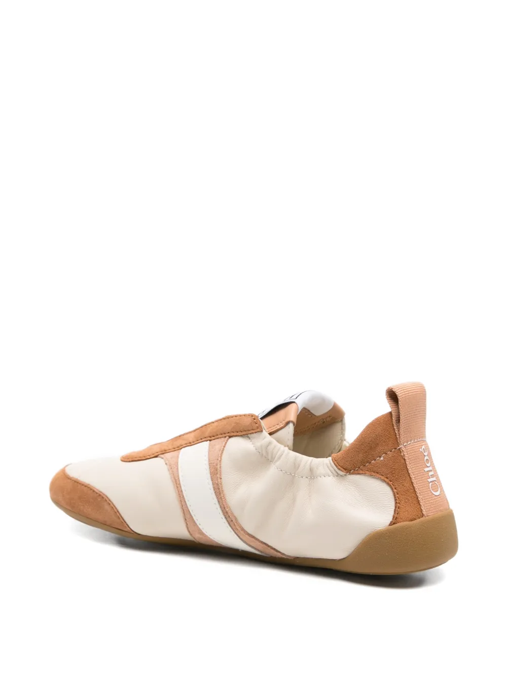 Chloé Gestreepte sneakers met vlakken Beige