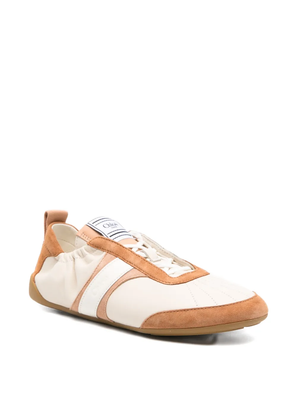 Chloé Gestreepte sneakers met vlakken Beige