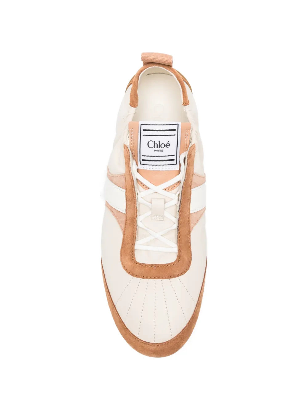 Chloé Gestreepte sneakers met vlakken Beige