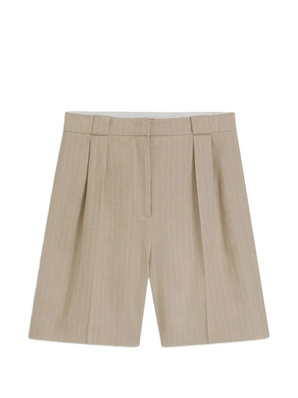 HUGO Hamonu pinstripes-pattern pleated shorts - Toni neutri