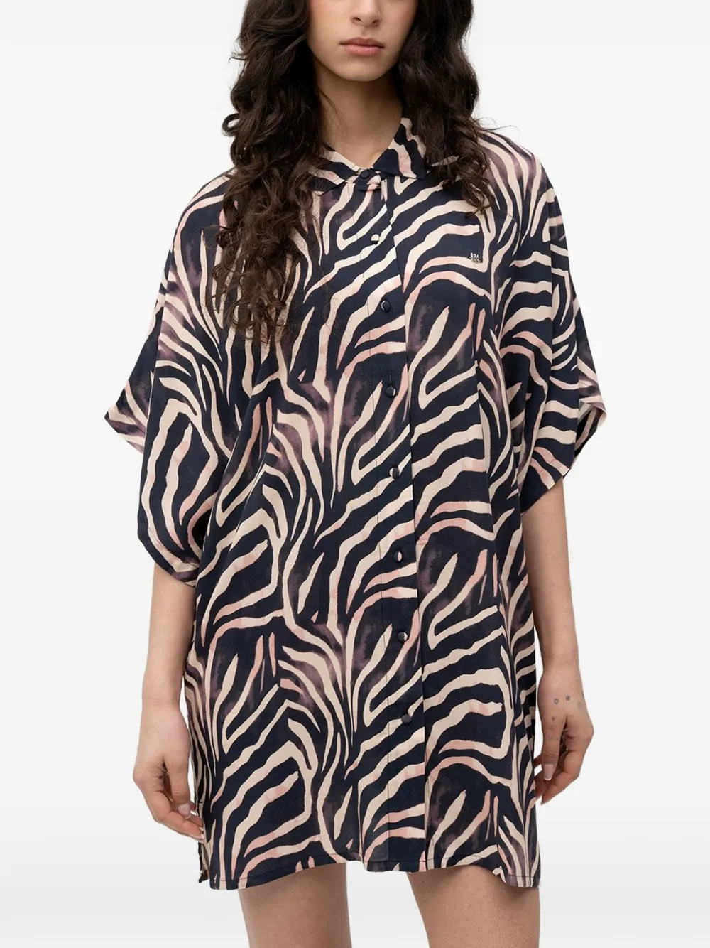  Hugo Fancy Zebra-print Dress - Black 