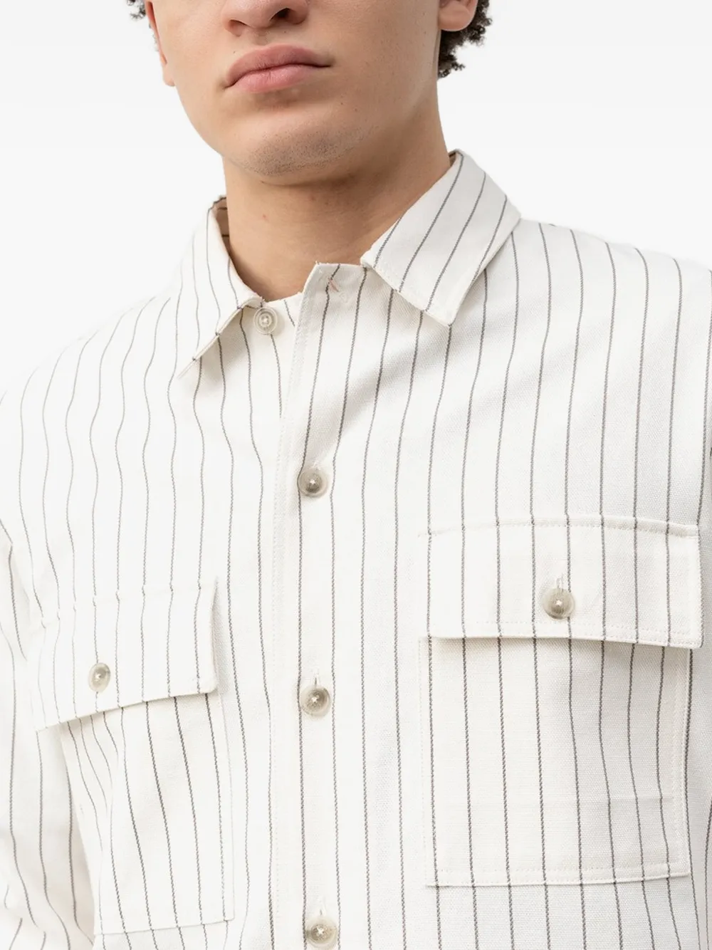  Hugo Chest-pockets Striped Shirt - Neutrals 