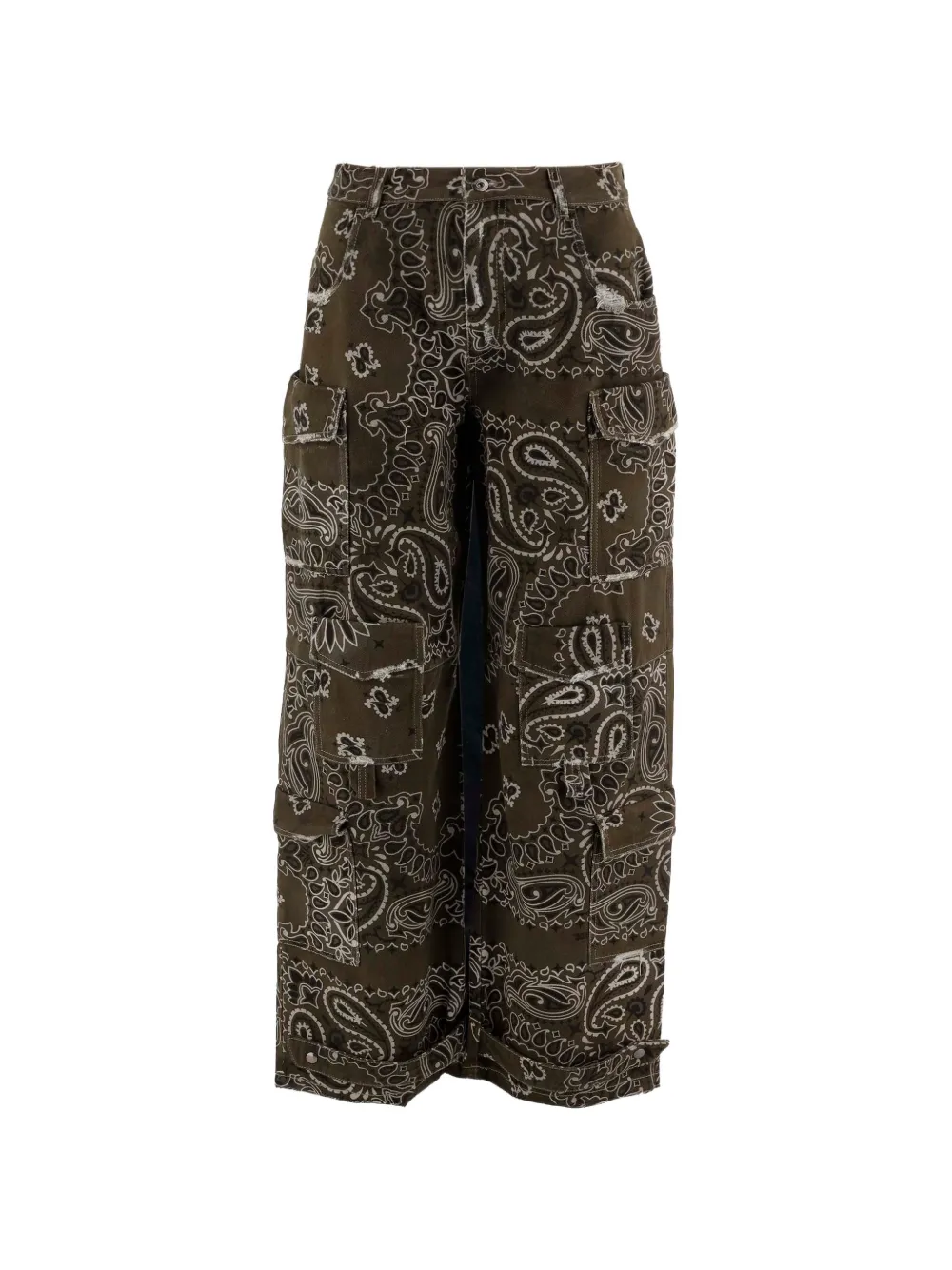 DON'T @ ME bandana-print jeans - Verde