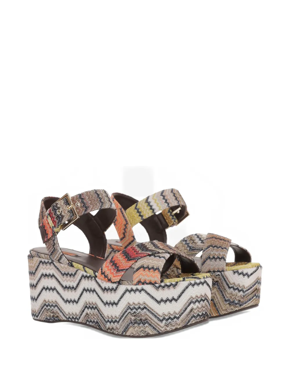 Missoni graphic-print platform sandals Oranje