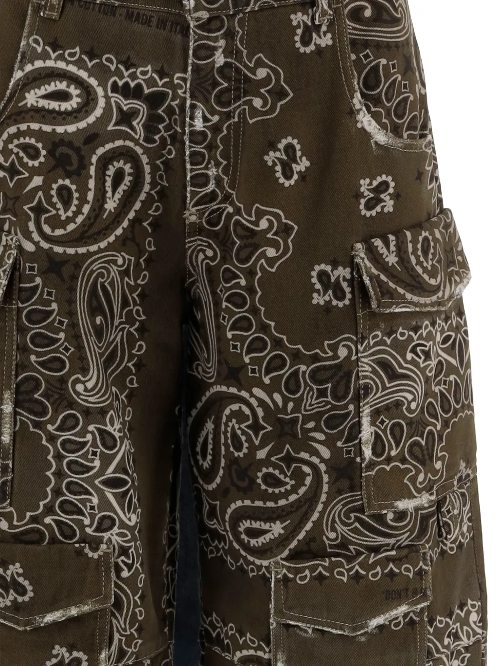  Don't @ Me Bandana-print Multi-pocket Shorts - Green 