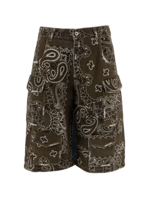 DON'T @ ME  bandana-print multi-pocket shorts