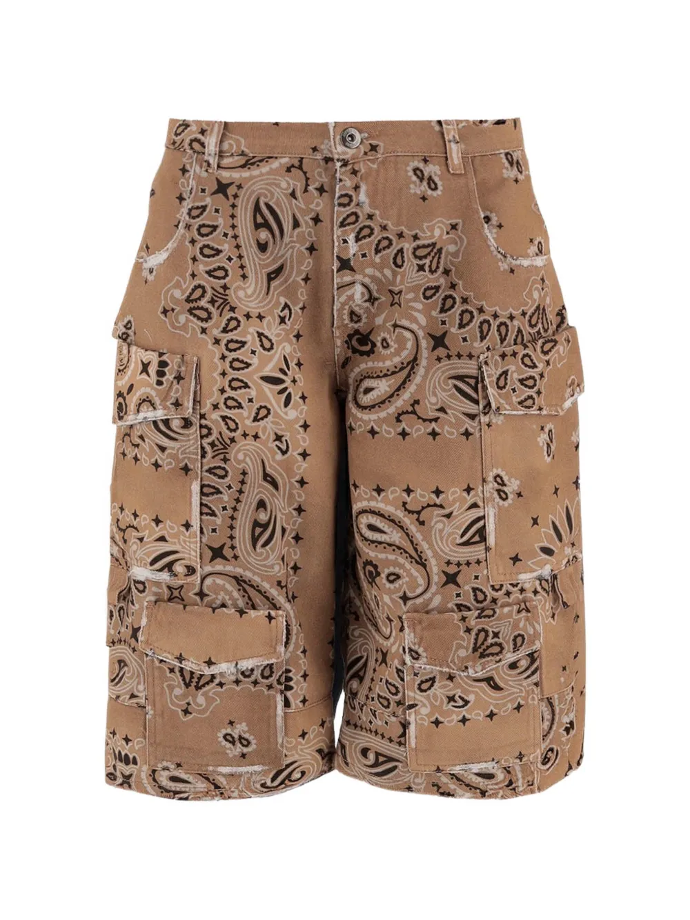 DON'T @ ME bandana-print denim shorts - Toni neutri