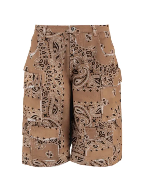 DON'T @ ME  bandana-print denim shorts