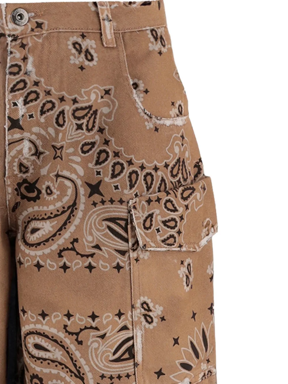  Don't @ Me Bandana-print Denim Shorts - Neutrals 