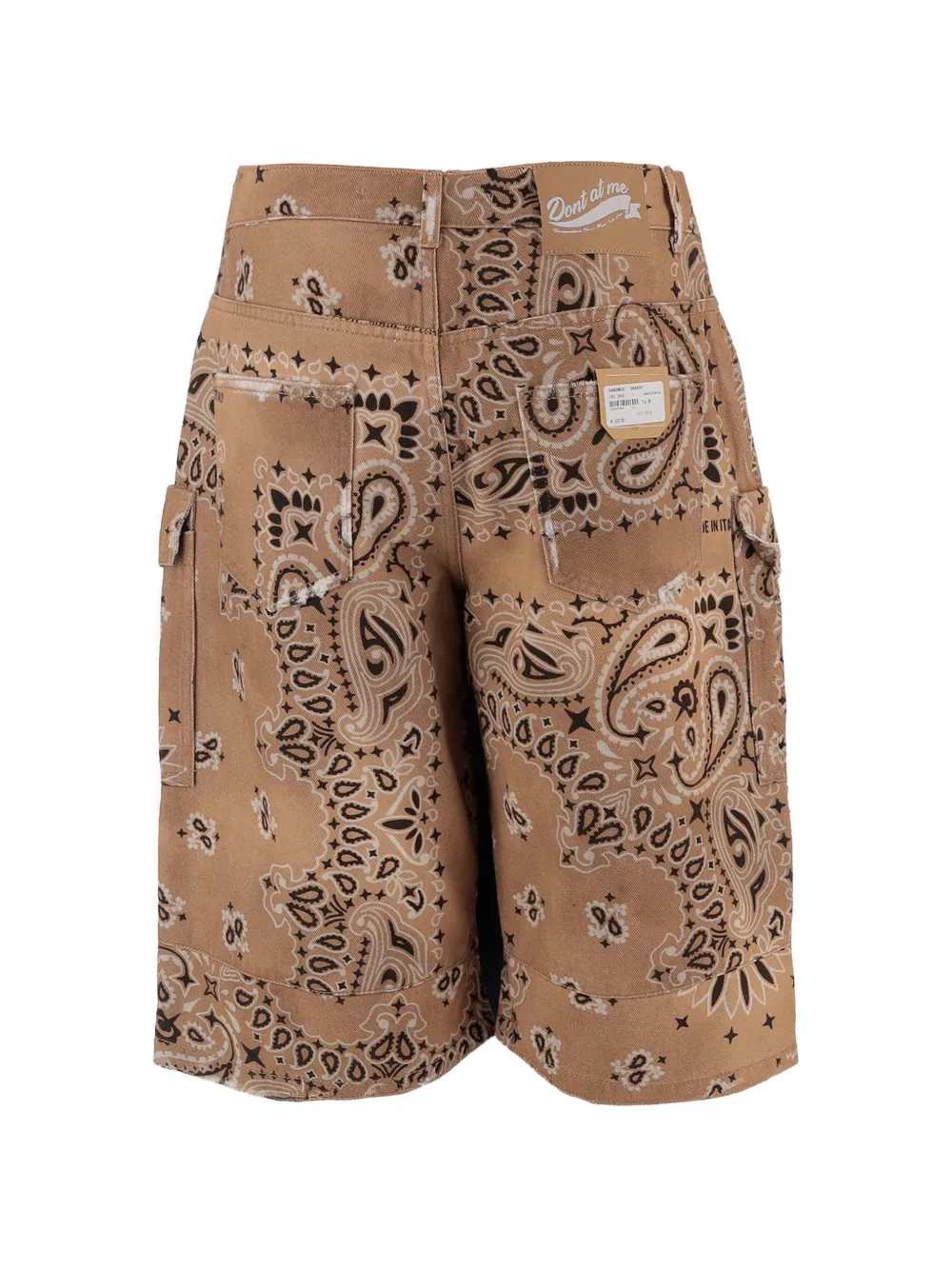  Don't @ Me Bandana-print Denim Shorts - Neutrals 