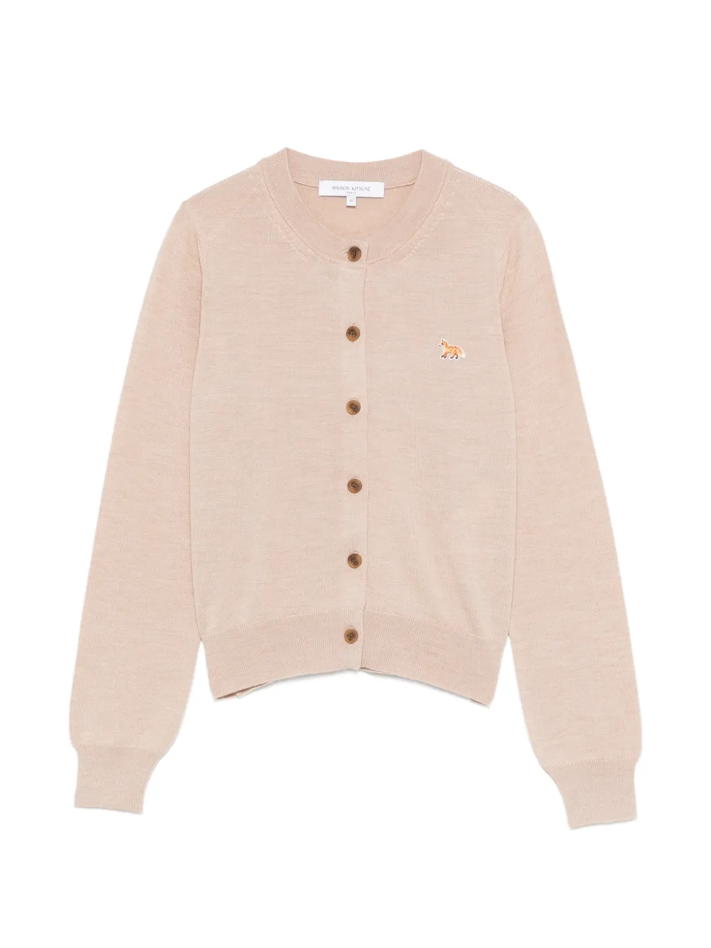 Maison Kitsuné fox-patch round-neck cardigan - Toni neutri