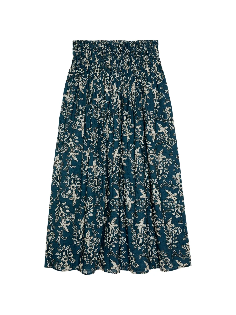 The Great. The Viola floral midi skirt - Blu