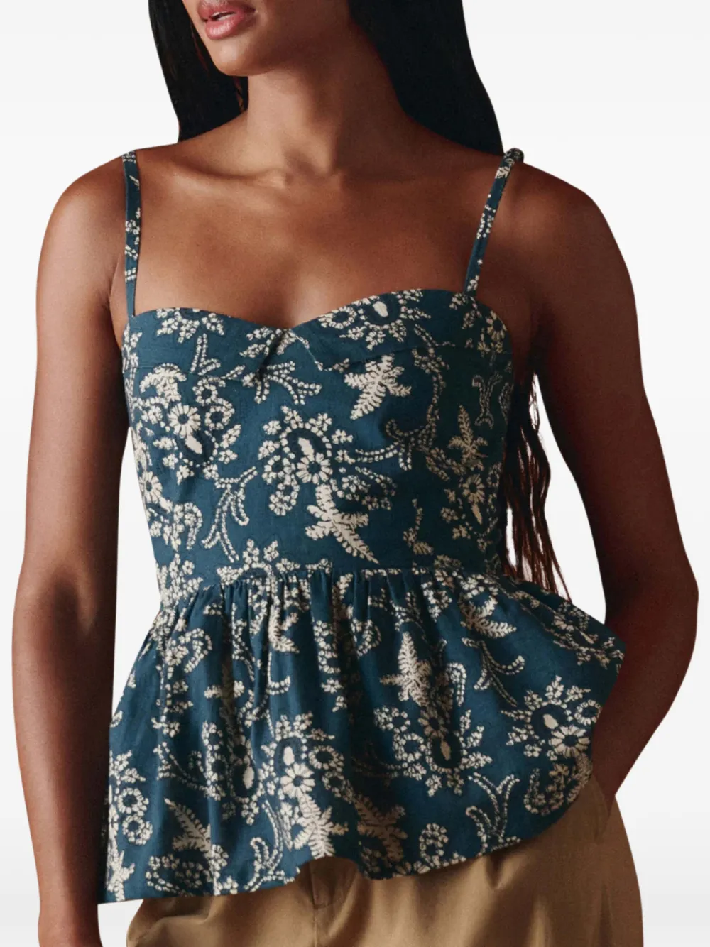  The Great. Top The Verse Peplum - Azul 