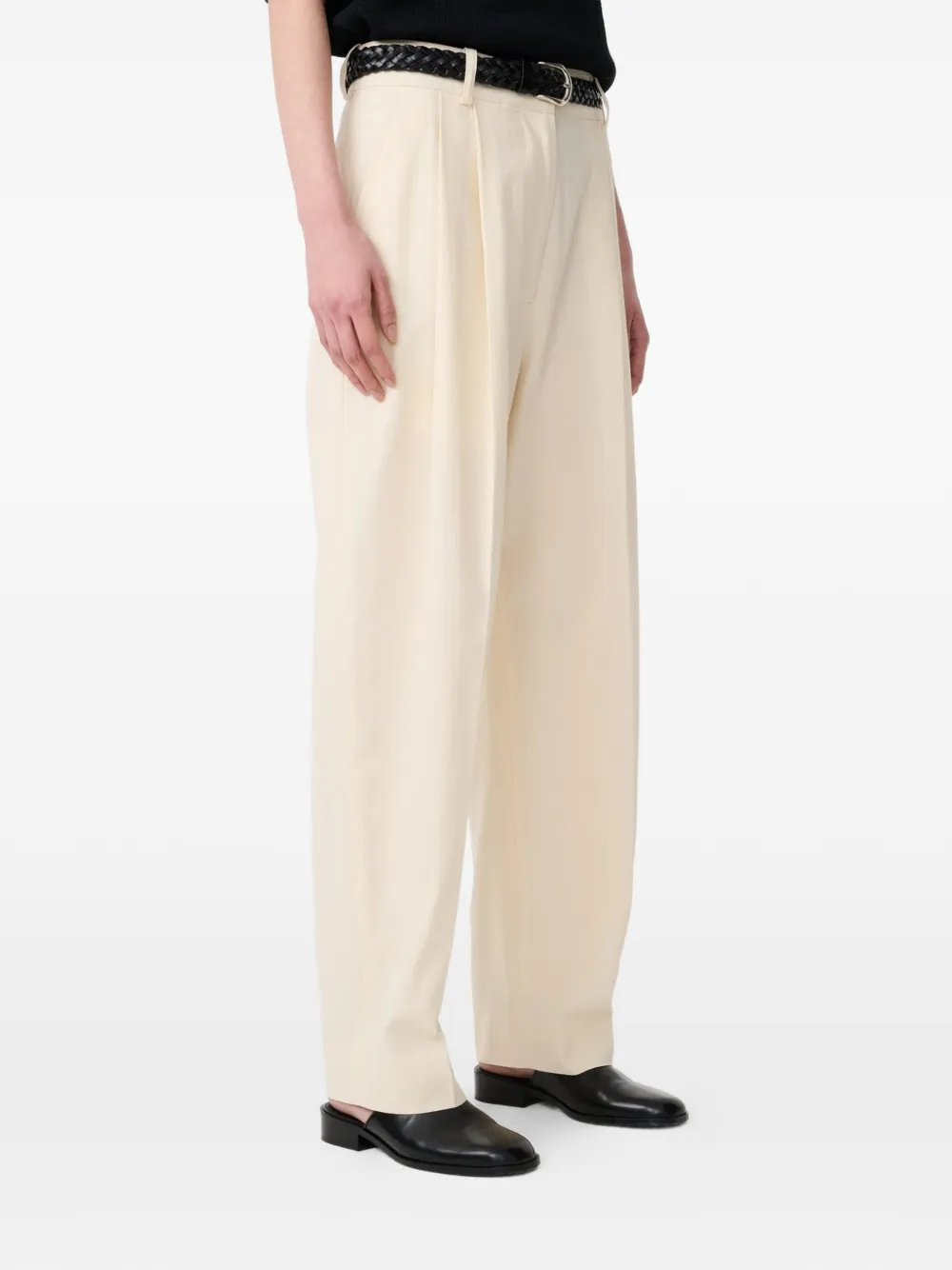 Studio Nicholson Sperro broek met dubbele plooien Beige