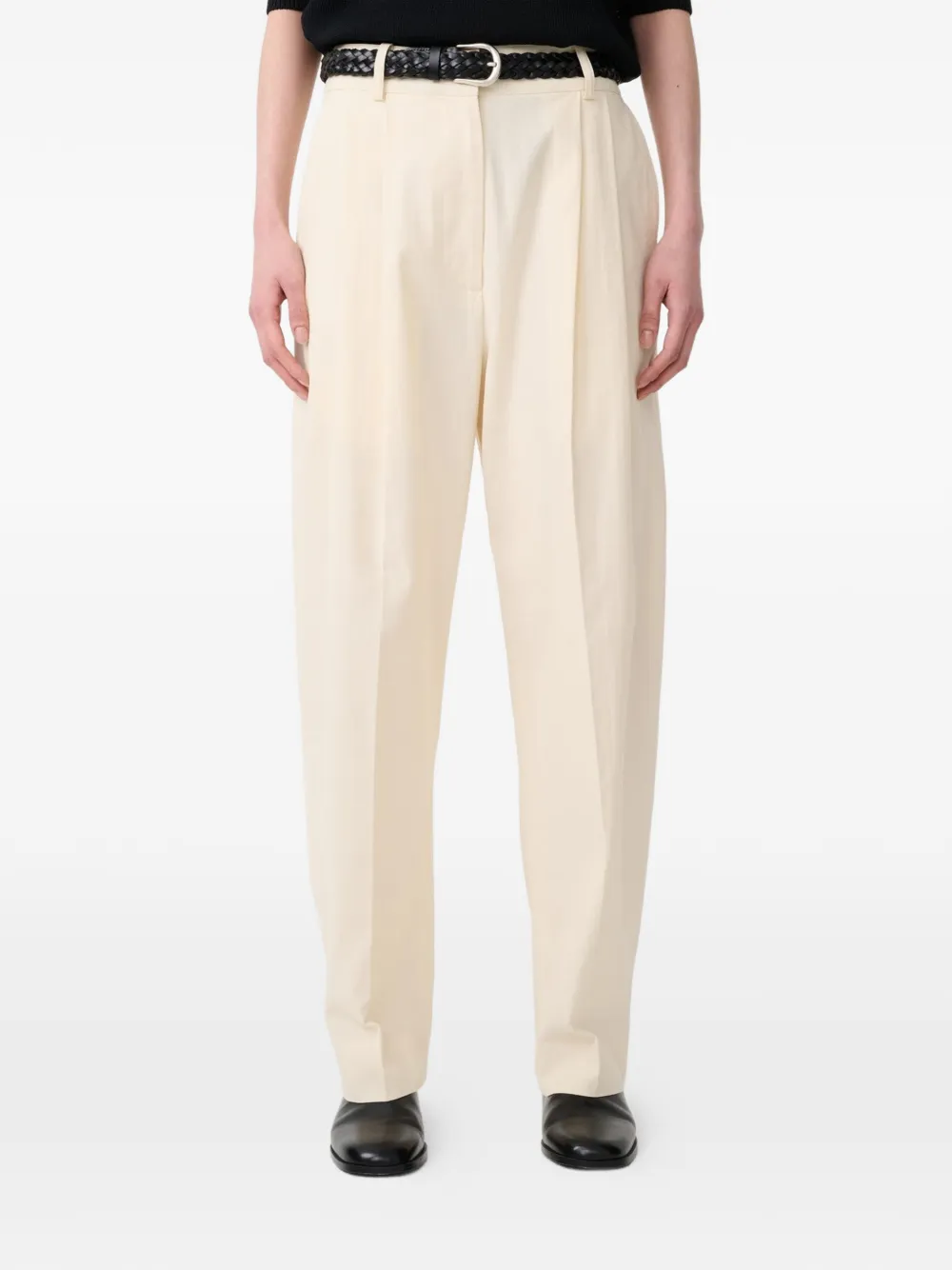 Studio Nicholson Sperro broek met dubbele plooien Beige