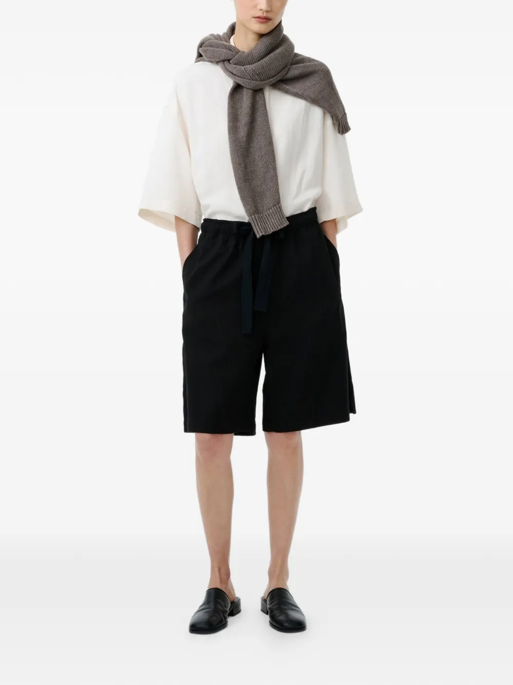  Studio Nicholson Toulon Two-button Short-sleeve Shirt - Neutrals 