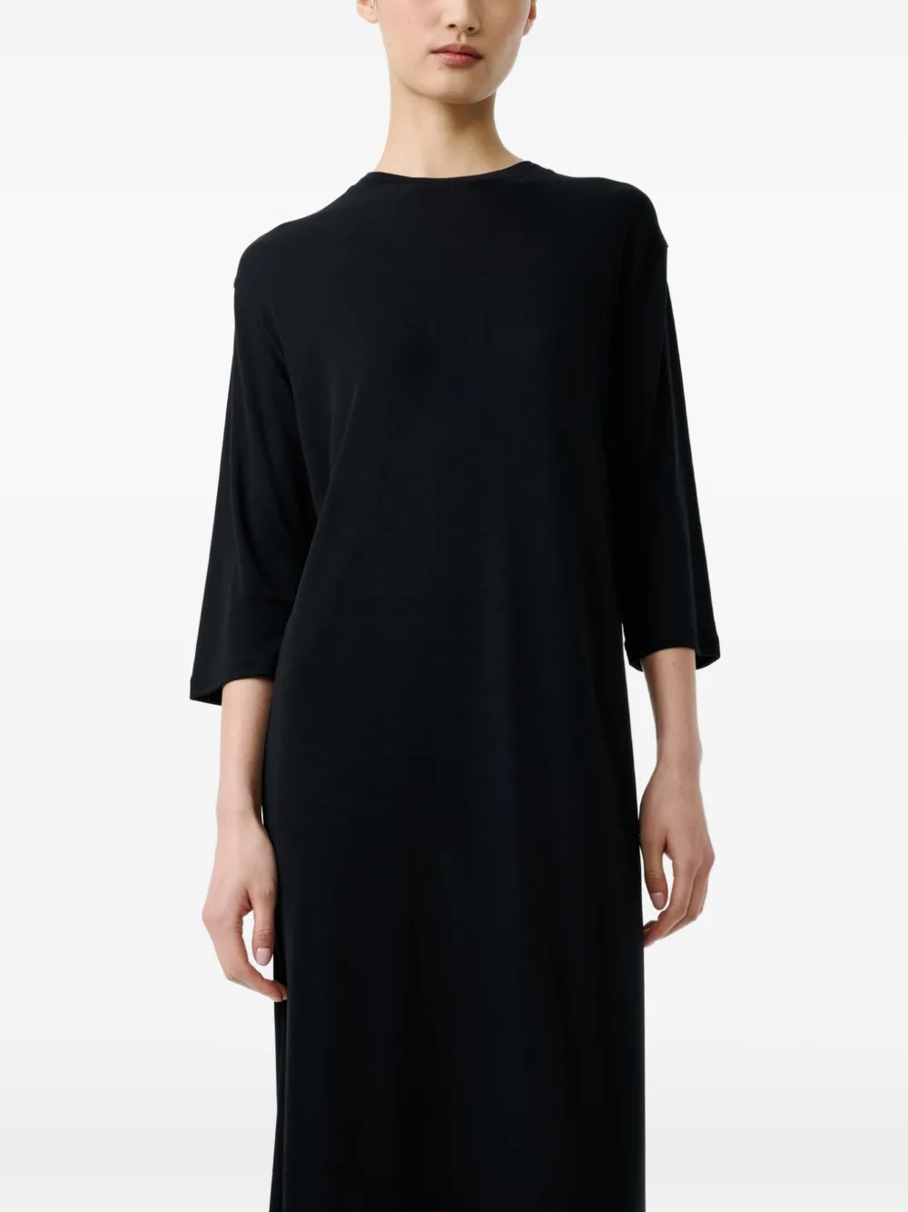 Studio Nicholson Milner midi-jurk met ronde hals Zwart