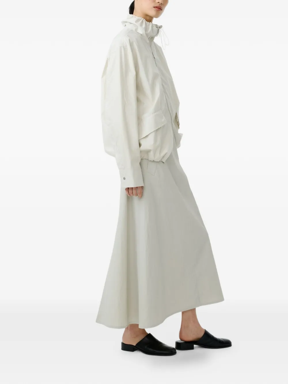  Studio Nicholson Lismore Drawcord Collar Jacket - Neutrals 