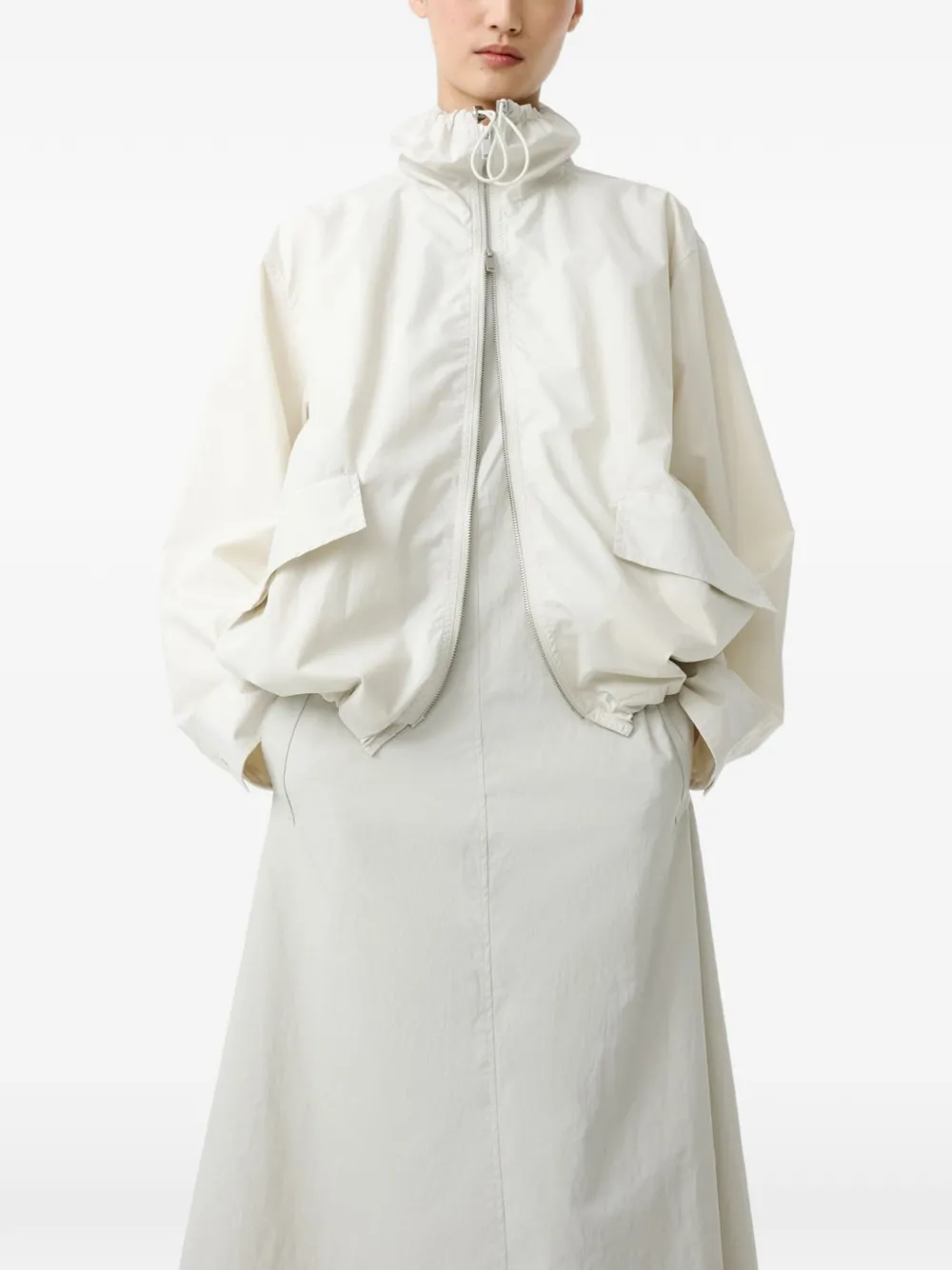 Studio Nicholson Lismore jack met trekkoord kraag Beige