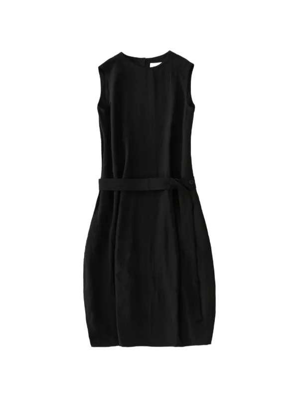 Studio Nicholson Wold Belted A-line Mini Dress in Black