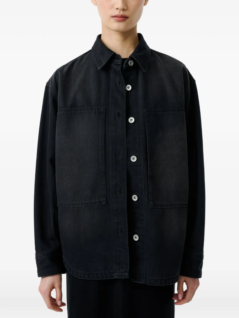 Studio Nicholson Paso boxy blouse met vervaagd effect Zwart