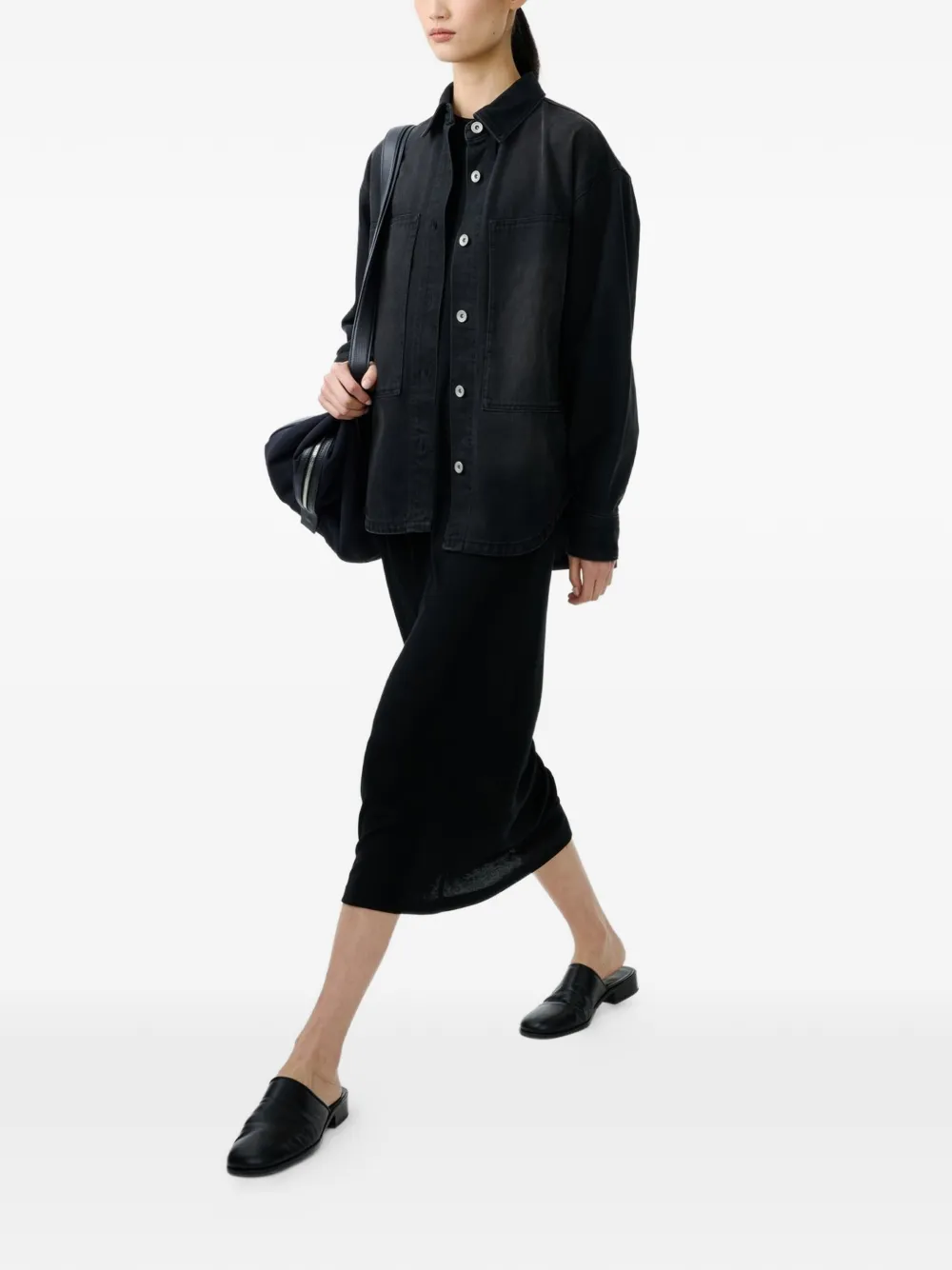  Studio Nicholson Paso Boxy Faded Shirt - Black 