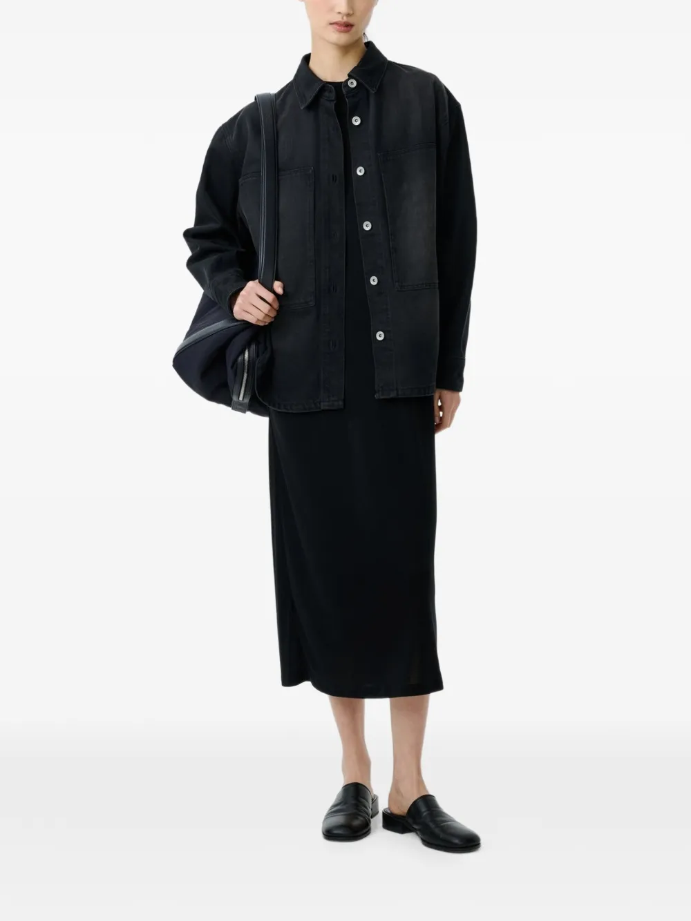  Studio Nicholson Paso Boxy Faded Shirt - Black 