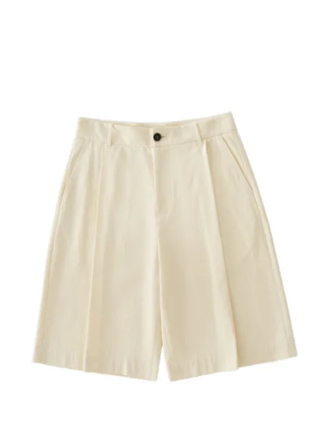 Studio Nicholson Fowld pleat herringbone shorts