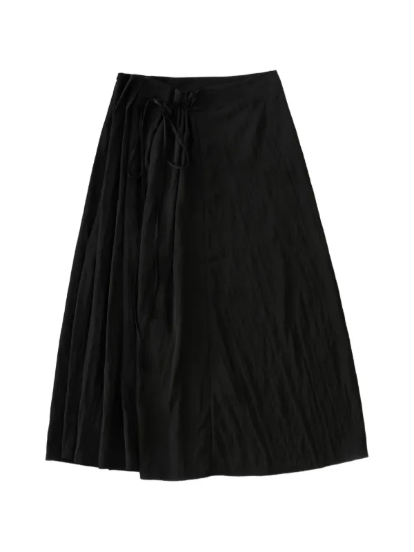 Studio Nicholson Messina A-line Tie Waist Skirt in Black