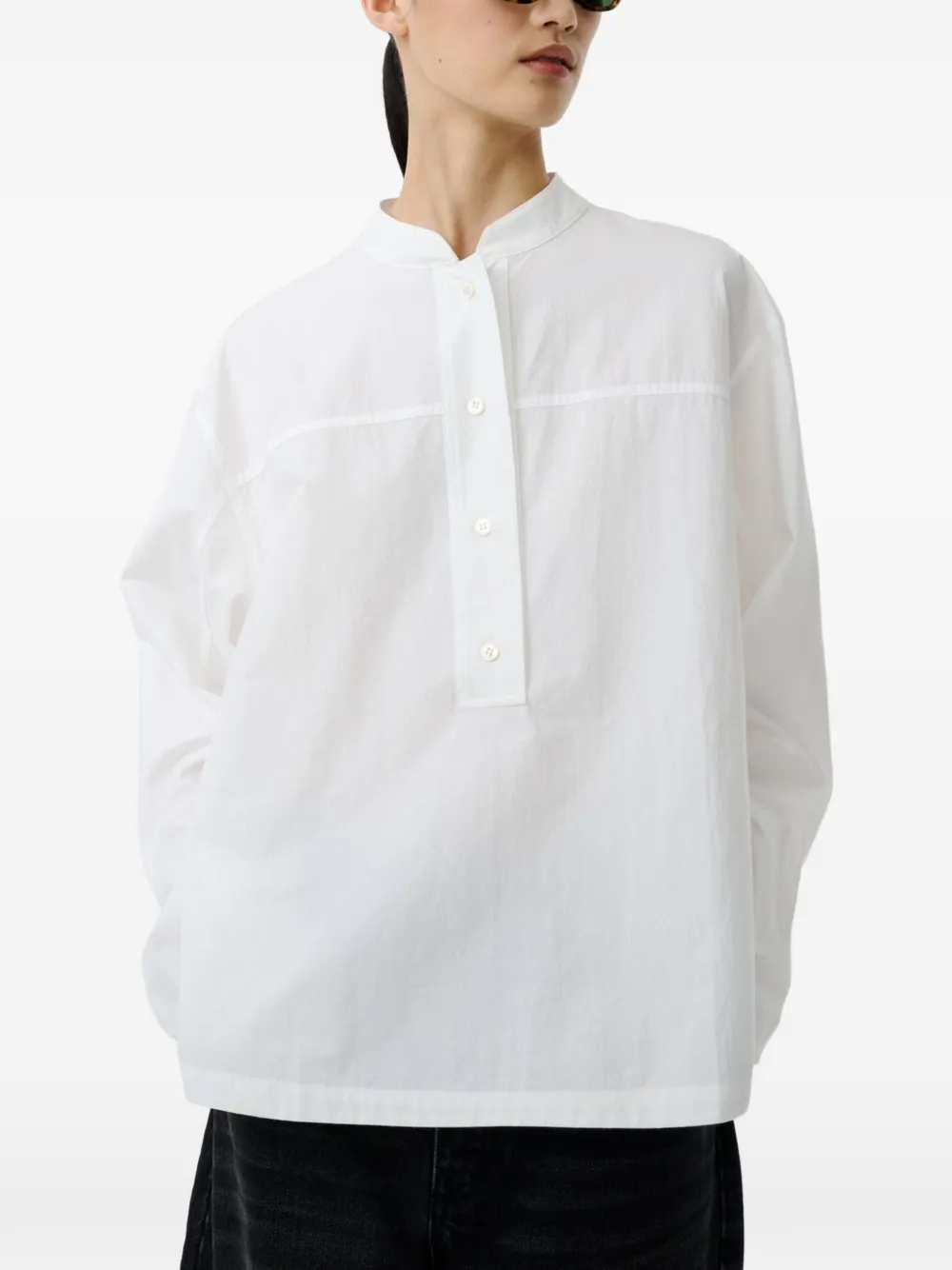 Studio Nicholson Vega blouse met knopenbies Wit