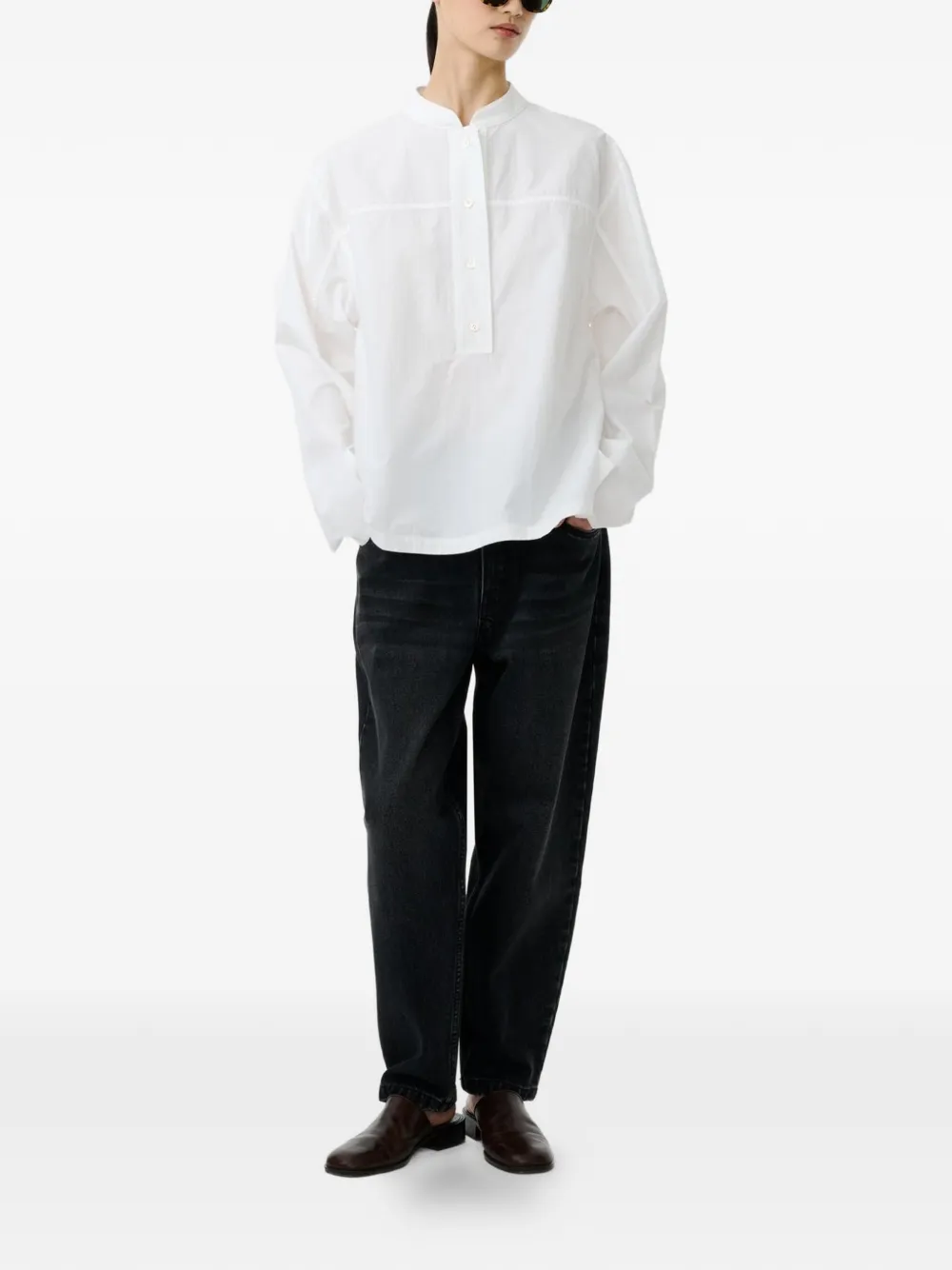  Studio Nicholson Vega Button Placket Shirt - White 