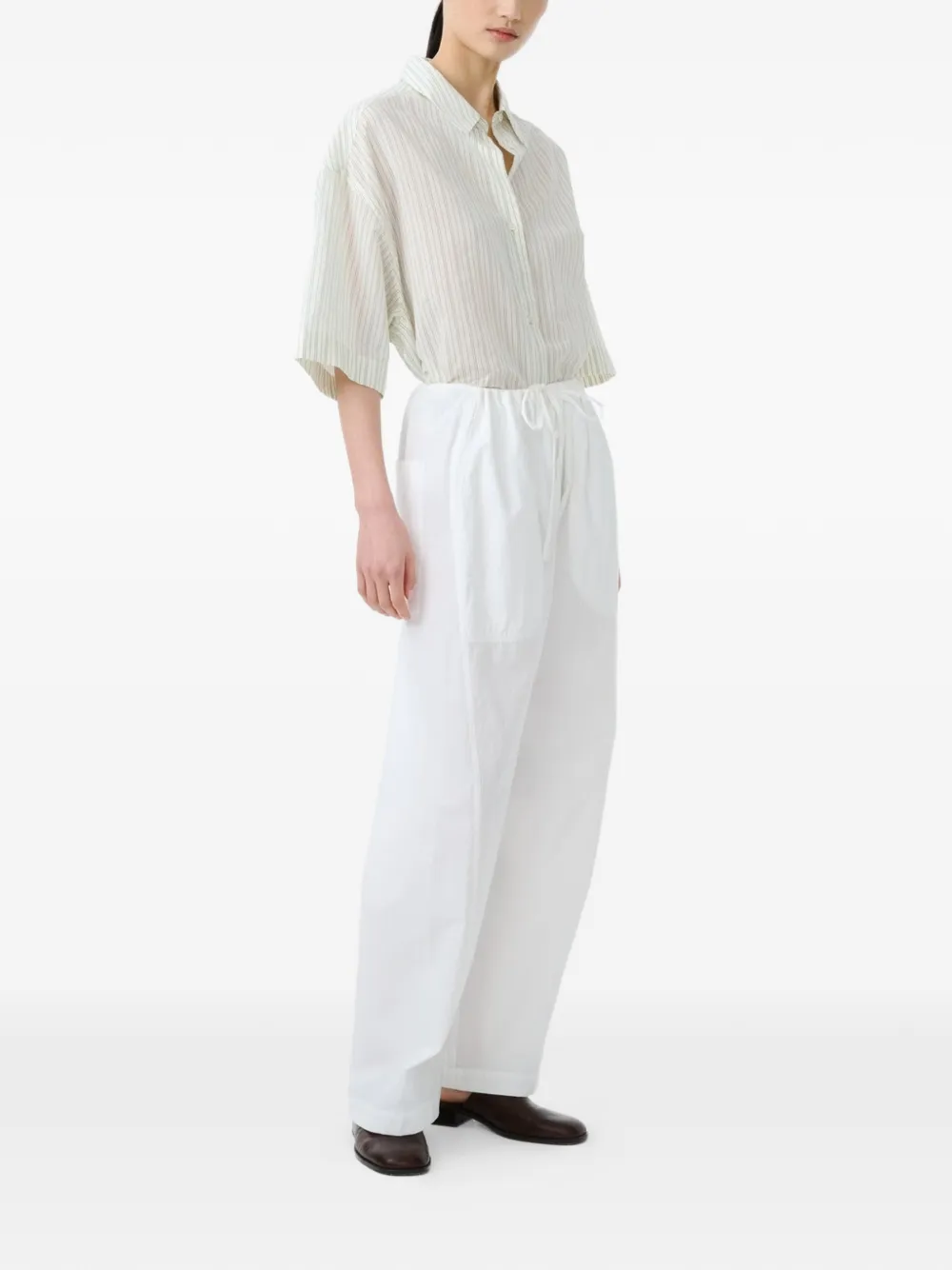  Studio Nicholson Merle Point-collar Striped Shirt - Neutrals 