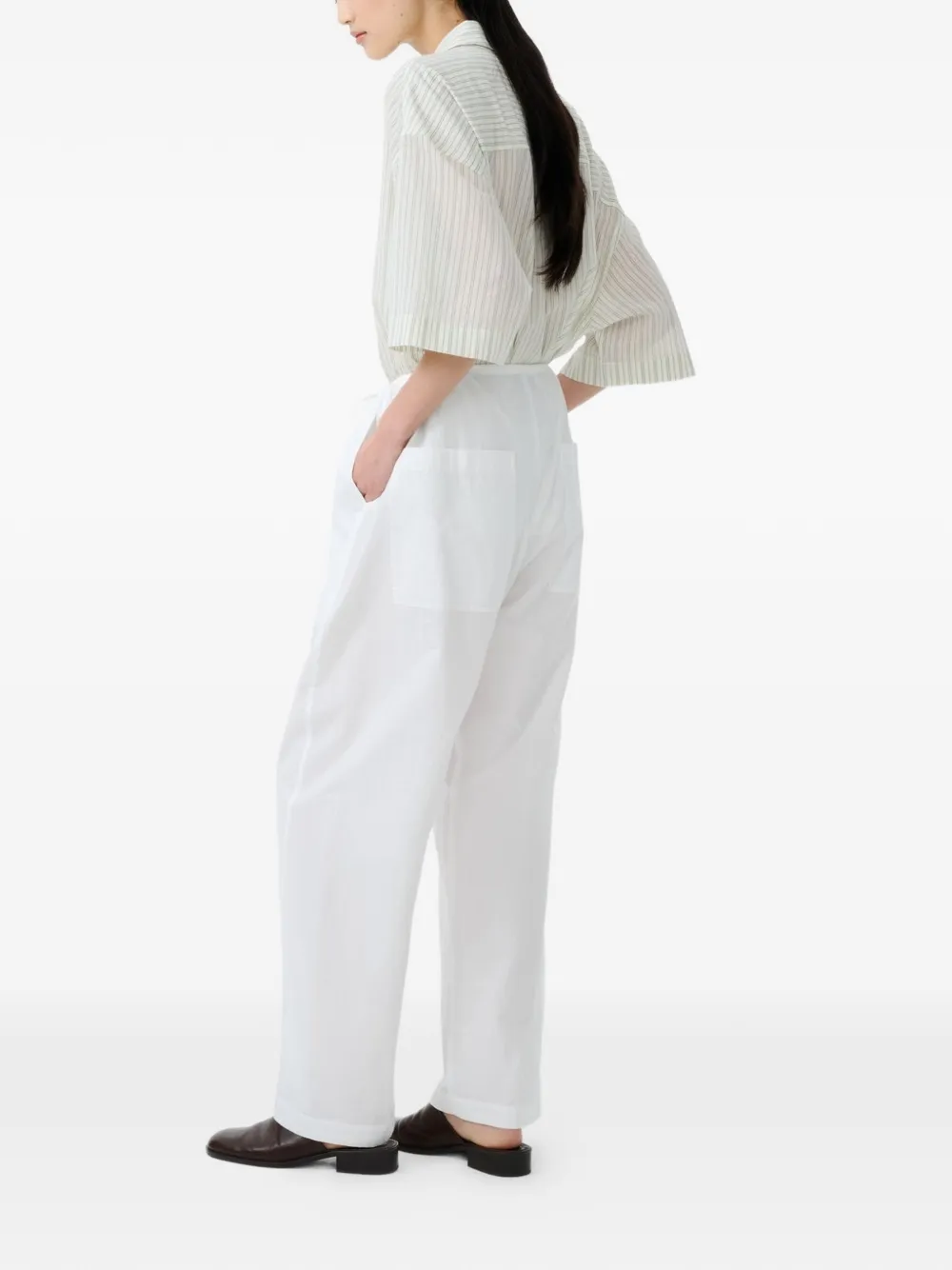  Studio Nicholson Merle Point-collar Striped Shirt - Neutrals 