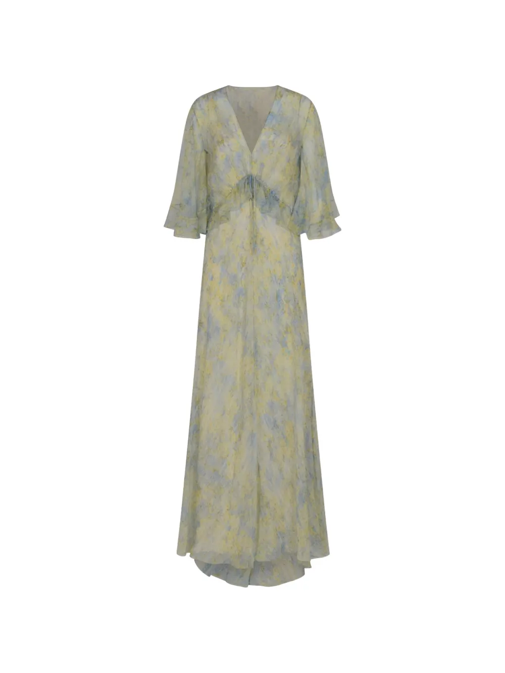 Alberta Ferretti ruffled-detail floral-print dress - Giallo