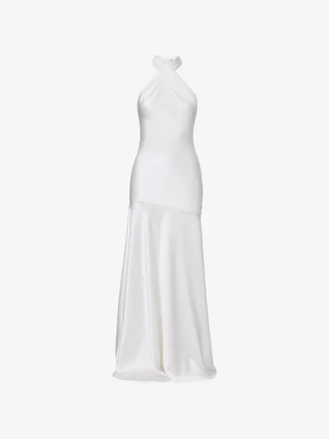 IL VOLO crossover halter neck maxi dress