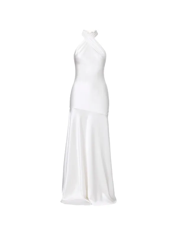 Il Volo Crossover Halter Neck Maxi Dress - White Il Volo Crossover Halter Neck Maxi Dress - White