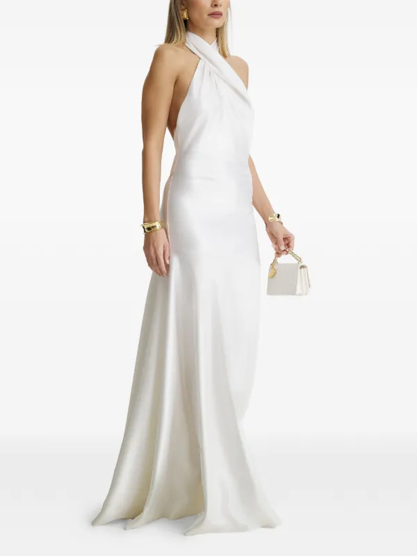 Il Volo Crossover Halter Neck Maxi Dress - White Il Volo Crossover Halter Neck Maxi Dress - White