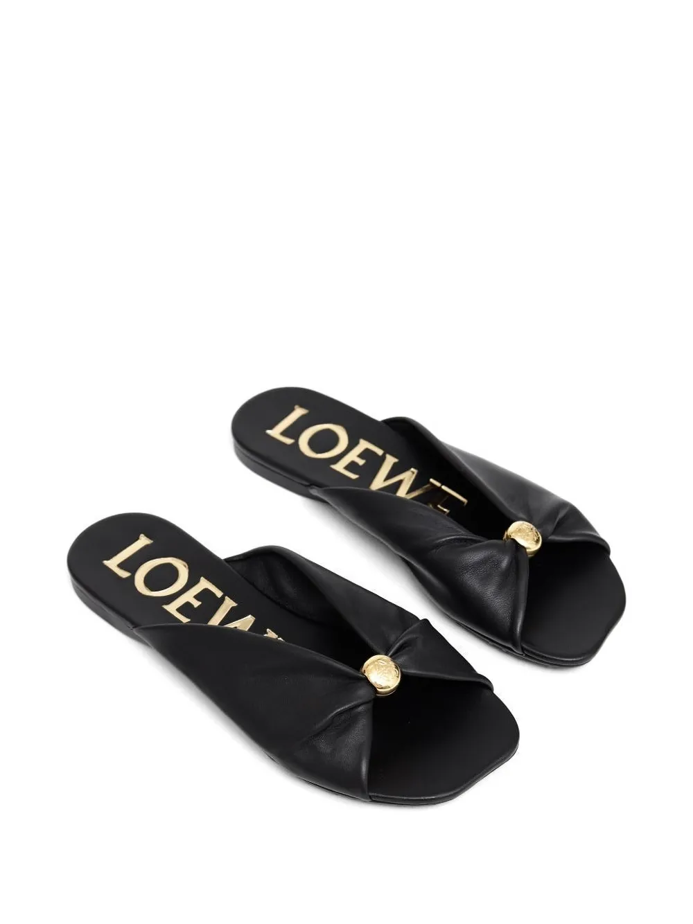 LOEWE leather flat sandals Zwart